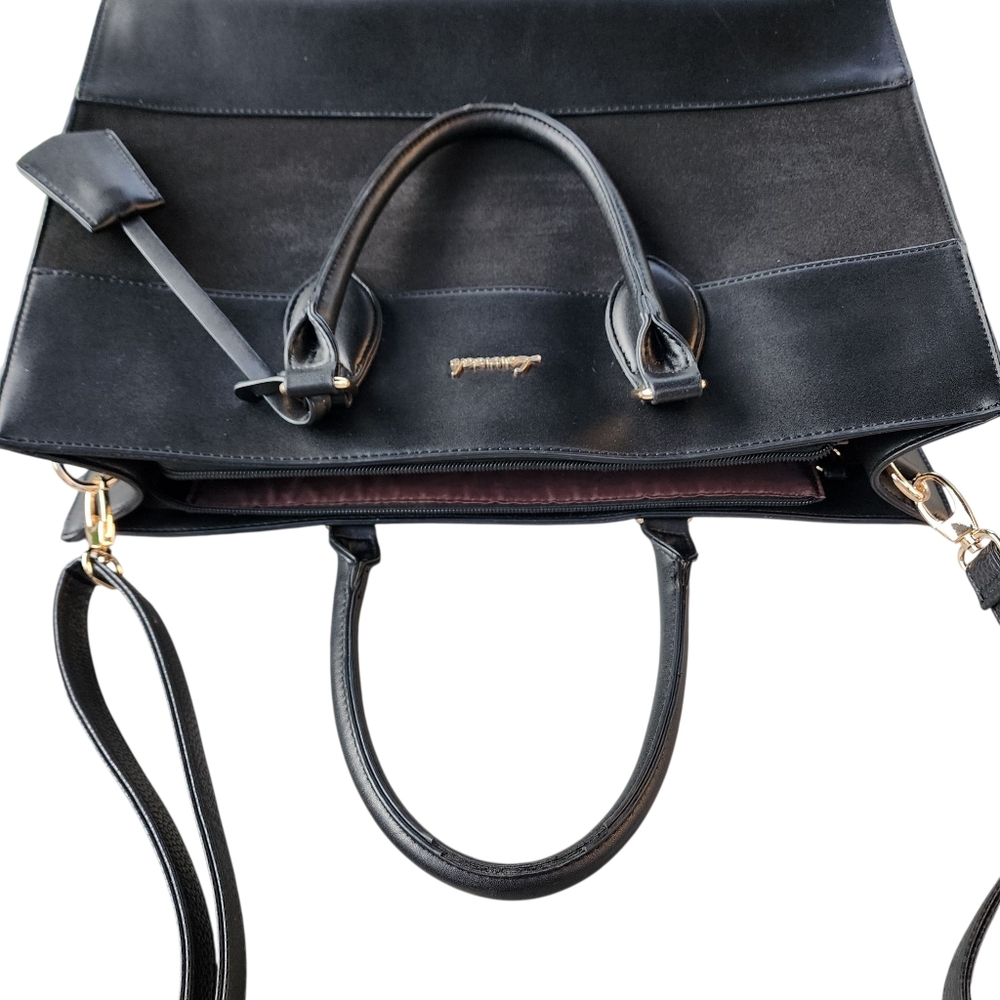 Lovevook Colorblock Vegan Leather Laptop Briefcase Tote Bag - Picture 11 of 15